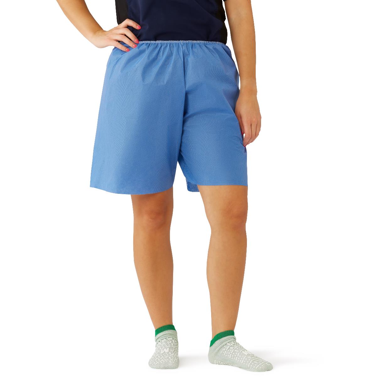 Blue Multilayer Disposable Exam Shorts with Elastic Waist, Size S, 30/CS (NON27209S) Case of 30