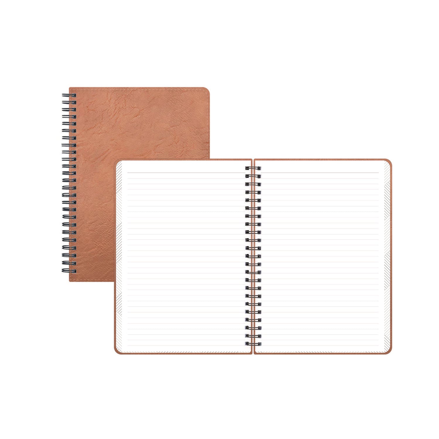 Blue Sky ASMBLD Faux Leather Wirebound Notebook, 1-Subject, Medium/College Rule, Tan Cover, (80) 8.5 x 5.75 Sheets (BLS150538) Each