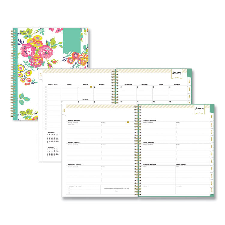 Blue Sky Day Designer Peyton Create-Your-Own Cover Weekly/Monthly Planner, Floral Artwork, 11 x 8.5, White, 12-Month (Jan-Dec): 2026 (BLS103618) Each