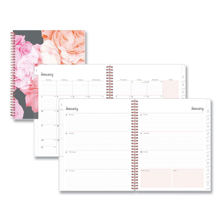 Blue Sky Joselyn Weekly/Monthly Planner, Floral Artwork, 11 x 8.5, Pink/Peach/Black Cover, 12-Month (Jan to Dec): 2026 (BLS110394) Each