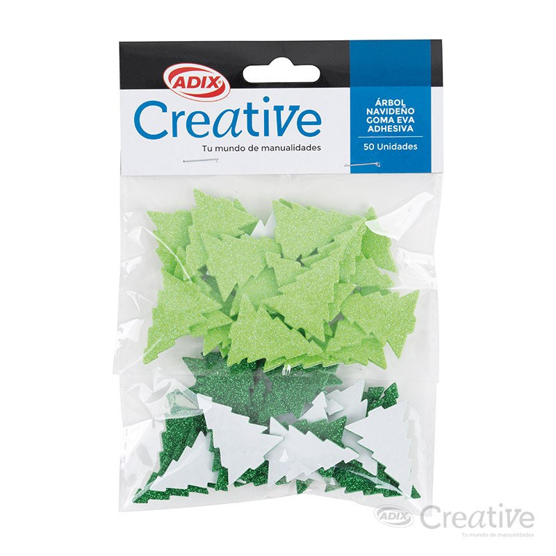 RBOL NAVIDEO GOMA EVA GLITTER ADHESIVO 50PCS