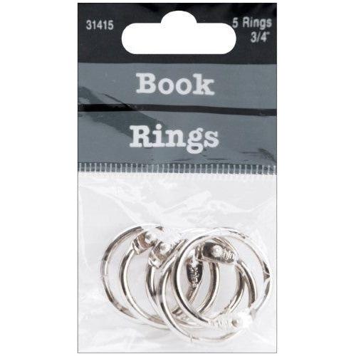 BOOK RING 3/4" CHROME 5/PK