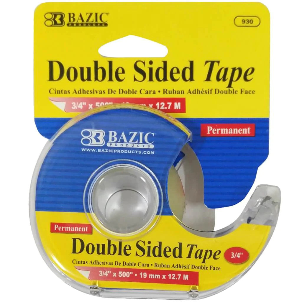 DOUBLE SIDE TAPE 3/4" X 500" DISPENSER