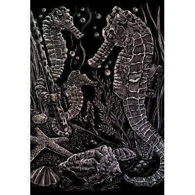 ENGRAVING ART HOLOGRAPHIC SEA HORSES 3 PC
