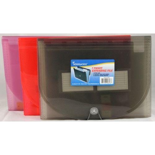 EXPANDING FILE LETTER 7-POCKET ASST COLORS
