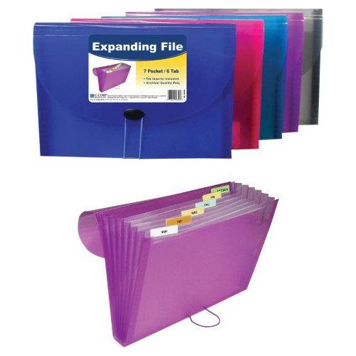 EXPANDING FILE LETTER 7-POCKETS ASST COLORS