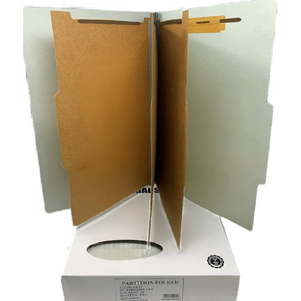 FILE FOLDER 3 PARTITION GRAY LEGAL BOX/10