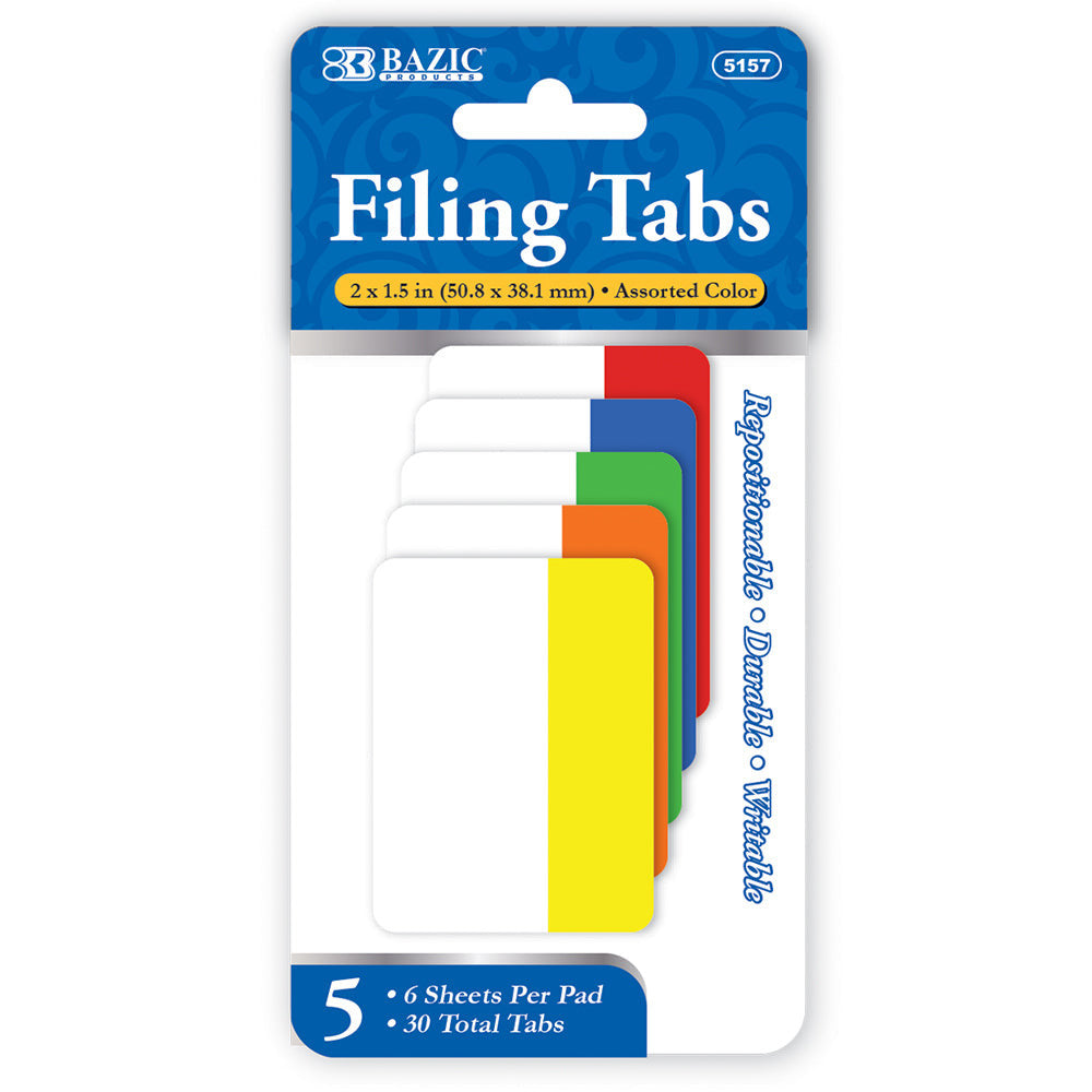 FILLING 30 TABS ASST COLORS 5 COLORS
