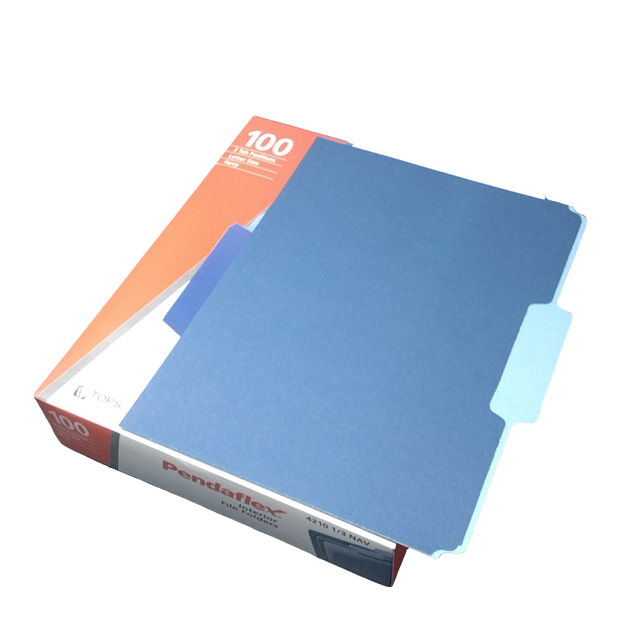FOLDER INTERIOR LETTER NAVY BLUE BOX/100