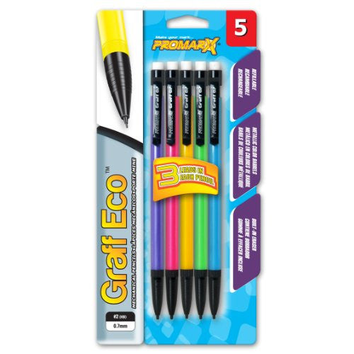 GRAFF ECO MECH. PENCIL .7 ASST PQT.5