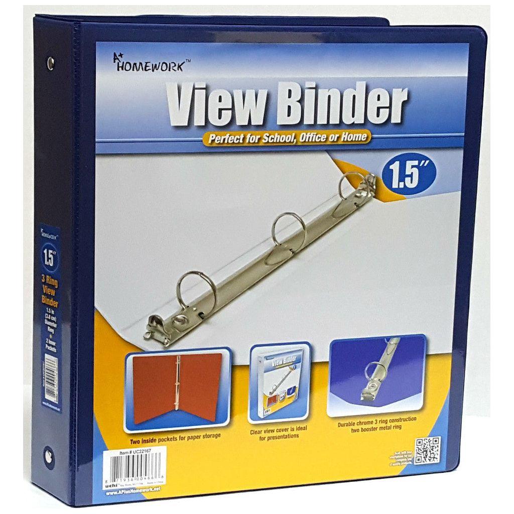 HARD VIEW BINDER 1-1/2" BLUE