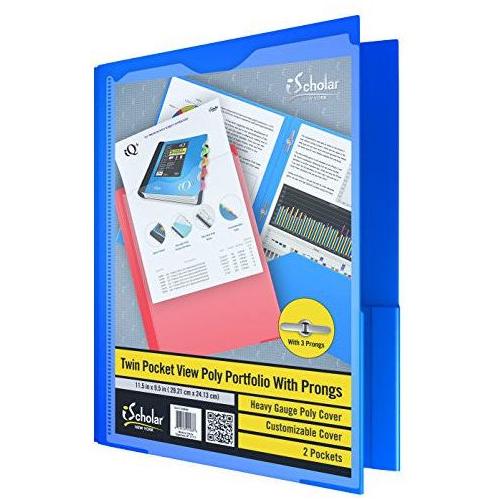 IQ TWIN POCKET VIEW POLY PORTFOLIO WITH PRONGS