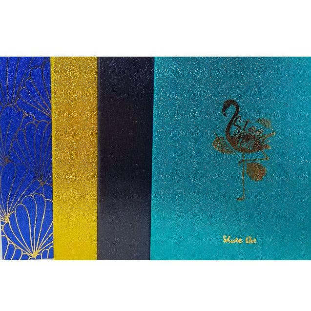 LIBRETA COSIDA GLITTER 100HJS/200PAG
