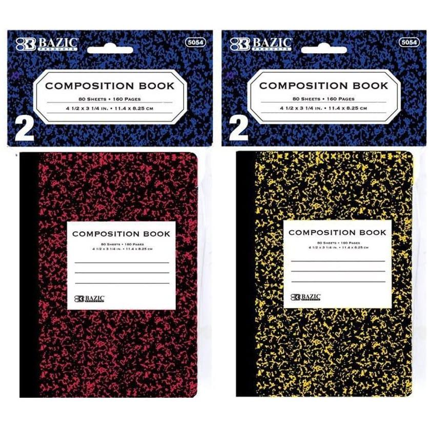 MINI MARBLE COMPOSITIO BOOK 4.5" X 3.25" 2 PC