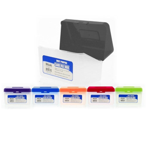 MULTI PURPOSE 3" X 5" CARD FILE BOX ASSORTED COLORRed