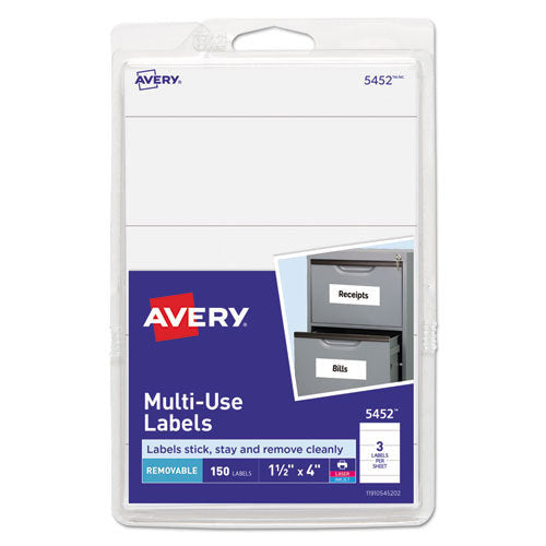 MULTI-USE LABEL WHITE 1-1/2 X 4 (PQ.150)