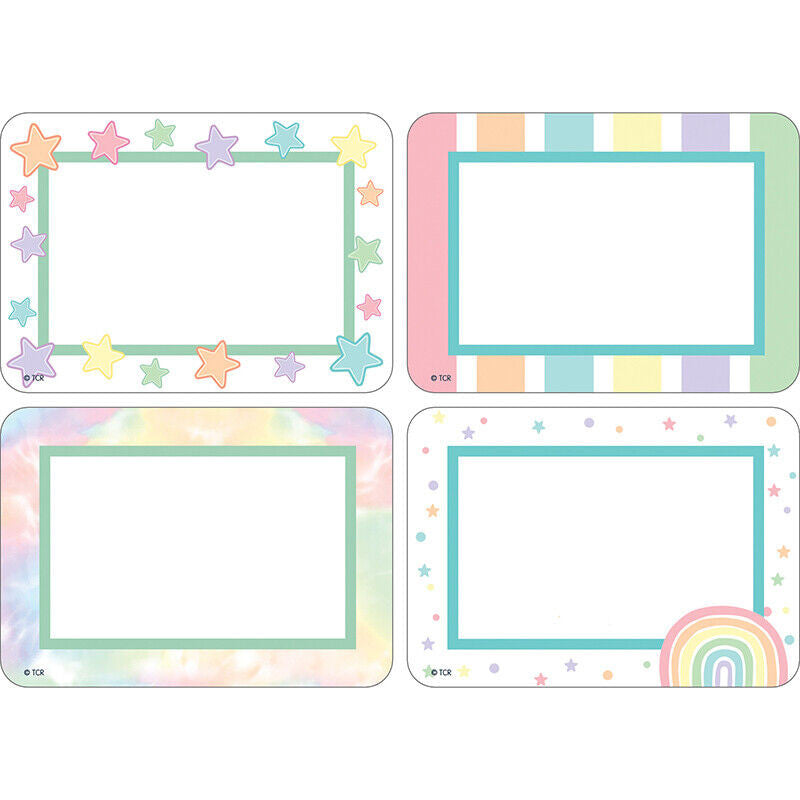 Pastel Pop Name Tags/Labels 36 pcs