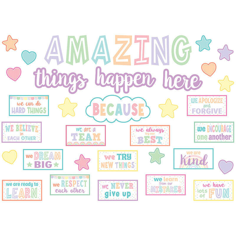Pastel Pop Amazing Things Happen Here Bulletin Boa