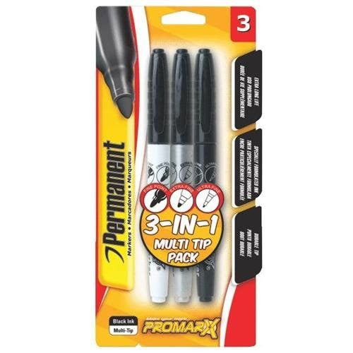 PERMANENT MARKER MULTI-POINT BLACK PQT.3