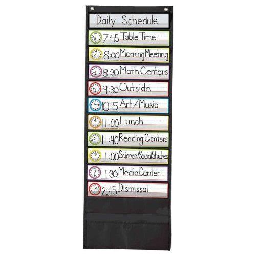 POCKET CHART BLACK 12 FILES 16PCS
