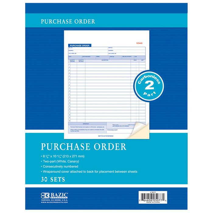 PURCHASE ORDER 2-PART CARBONLESS 30 SET
