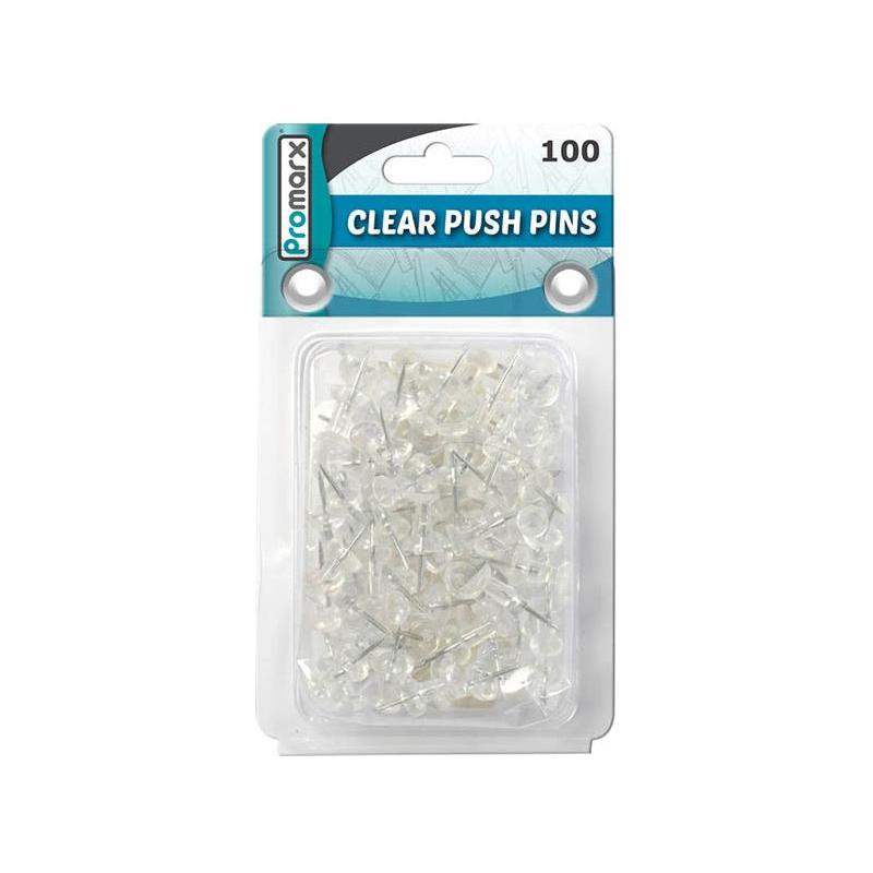PUSH PINS CLEAR TRANSPARENT PQ.100