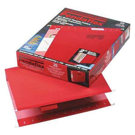 REINFORCED HANGING FOLDERS 2" RED LETTER BOX/25