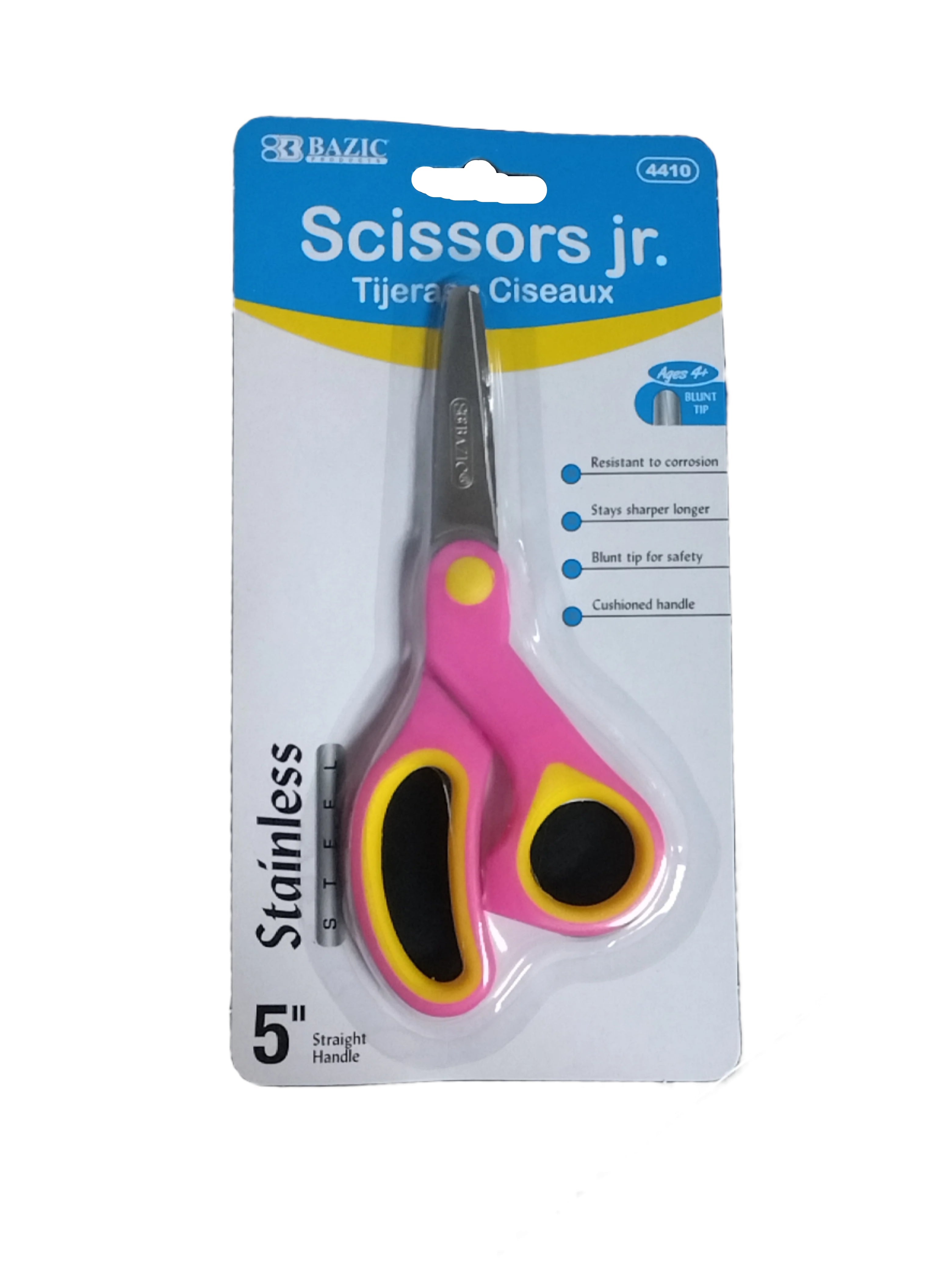 SCISSORS SOFT GRIP BLUNT TIP STAINLESS STEEL 5"Rojo