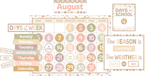 TERRAZZO TONES CALENDAR BULLETIN BOARD 115PCS