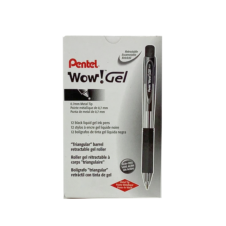 WOW GEL PEN RT MED BLACK (CJ.12)