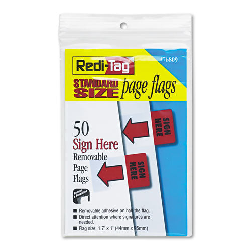 FLAG,SIGN HERE 50/PK,RD