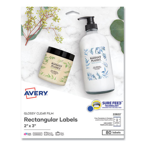 LABEL,2X3,GLOSSY,80PK,CLR