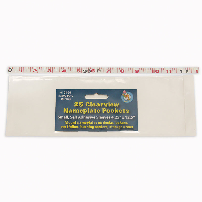 Ashley Small Clearview Nameplate Pockets, 4.25 X 12.5, 25 Count (ASH 10400)