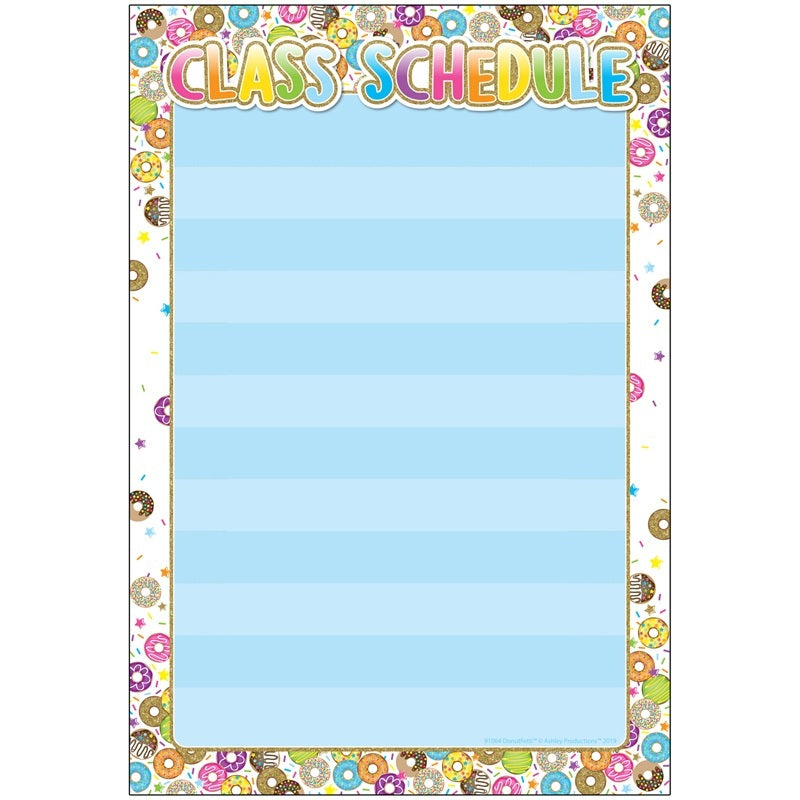 Ashley Smart Poly  Chart, Donutfetti Class Schedule, 13" X 19" (ASH91066)