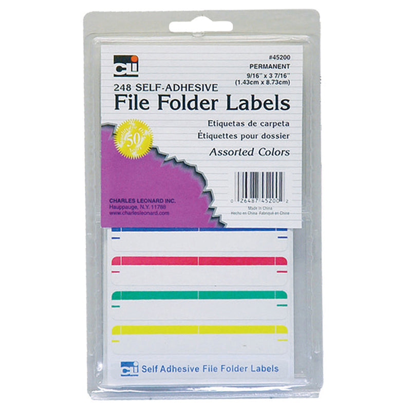 Charles Leonard Self-Adhesive File Folder Labels, 240 Count (CHL 45200)
