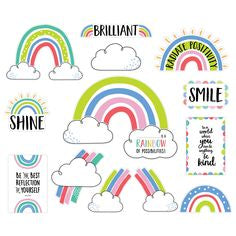 Creative Teaching Press Doodly Rainbows Bulletin Board 17-Piece Set (CTP 10425)