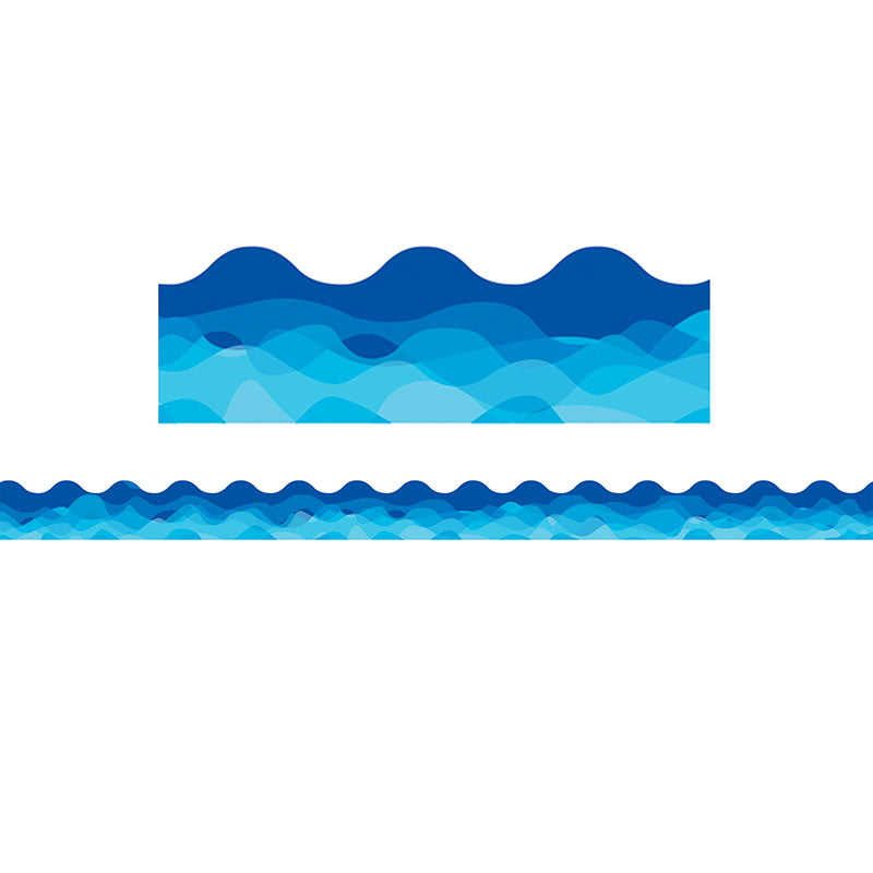 Creative Teaching Waves Of Blue Wavy EZ Border (CTP 10573)