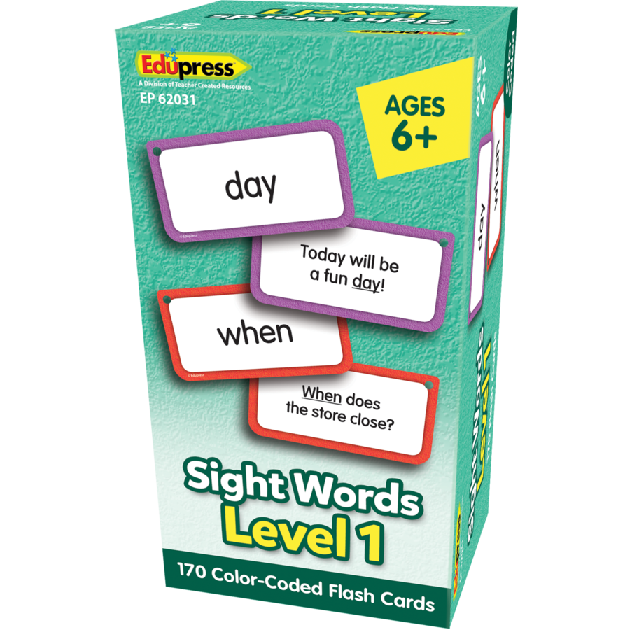 Edupress Sight Words Flash Cards - Level 1, 170 Cards (EP 62031)
