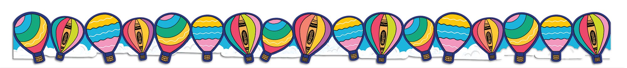 Eureka Colors of Kindness Hot Air Balloon Extra Wide Deco Trim (EU 846352)