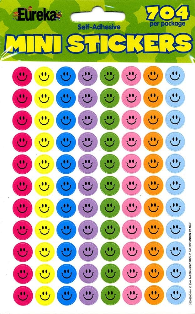 Eureka Smile Faces Stickers, Small (EU 656881)