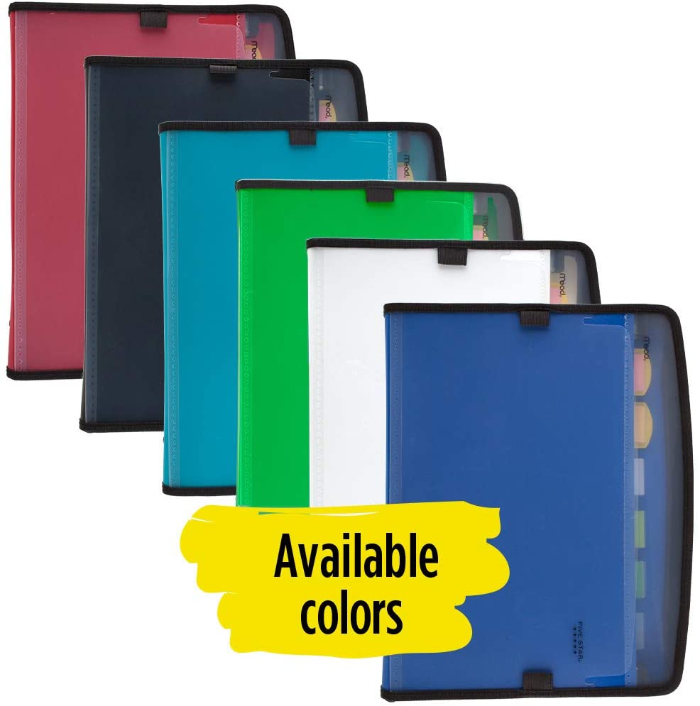 Five Star 7 Pocket Customizable Expanding File & Zipper Closure (35170)Red