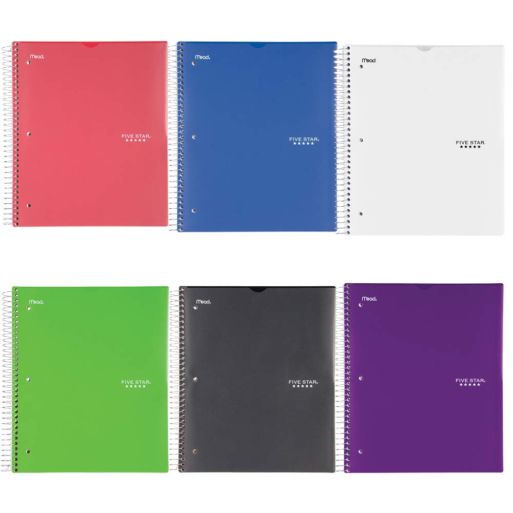 Five Star Customizable Notebook, Wide Ruled, 1 Subject, 11" x 8.5" (05247)Red