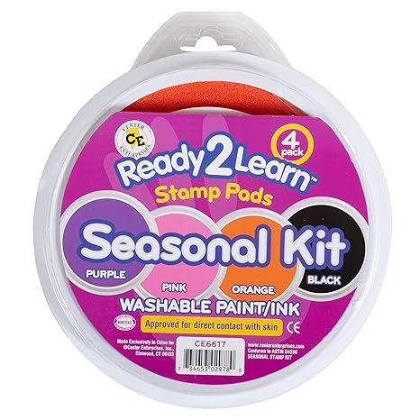 Learning Advantage Ready 2 Learn Jumbo Circular Washable Stamp Pads - Seasonal Kit (CE 6617)