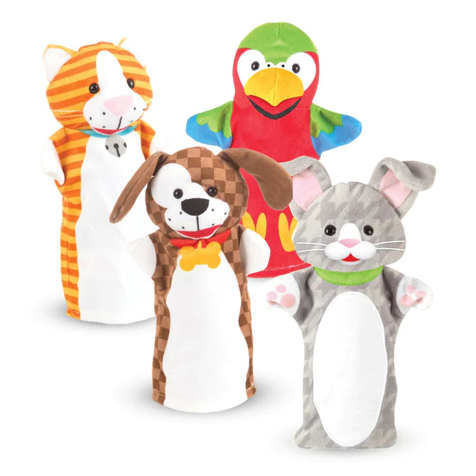 Melissa & Doug Playful Pets Hand Puppets, Set of 4 (MD 9084)