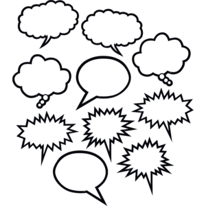 Teacher Created Black & White Speech / Thought Bubbles Accents, 6" (TCR 5592)