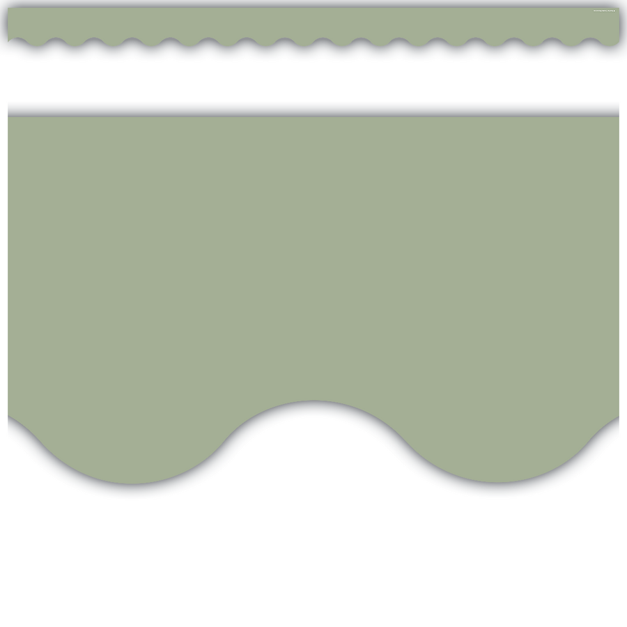 Teacher Created Classroom Cottage Sage Green Scalloped Border Trim (TCR 7184)