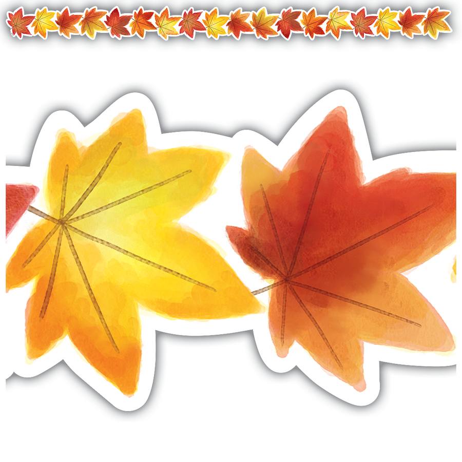 Teacher Created Fall Leaves Die-Cut Border Trim, 12 Count (TCR 8579)