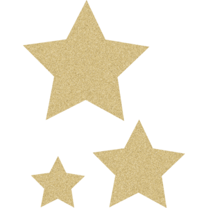 Teacher Created Gold Glitz Stars Accents - Assorted Sizes (TCR 77025)