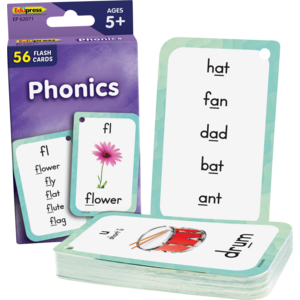 Teacher Created Phonics Flash Cards, 3" x 5", 56 Cards (EP 62071)