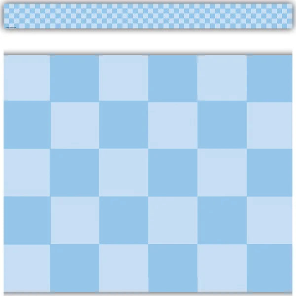 Teacher Created Resources Cool for School Blue Checkers Straight Border Trim (TCR 9318)